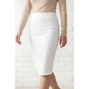 Modest 25" Relaxed Midi Skirt in White