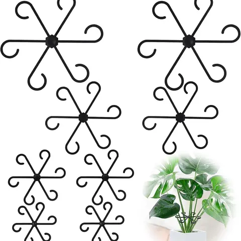 8PCs Plant Stem Support, Plant Support for Indoor Plants, Plastic Reusable Plant Stabilizer, Indoor Plants Accessories