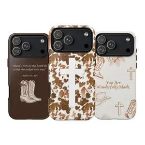 Christian Western Cowgirl Phone Case, Coquette Faith Bible Verse Boot Aesthetic Cover For iPhone 17 16 15 14 13 12 11 Pro Max Plus & Samsung Galaxy S26 S25 S24 S23 S22 Ultra, Christmas, Accessories