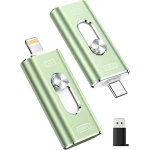 256GB Photo Stick for  Flash Drive, Memory Stick Phone Storage for Photos and Videos Files Backup, Compatible with  iPad Android PC, Plug & Play, No App Required (Sage Green)