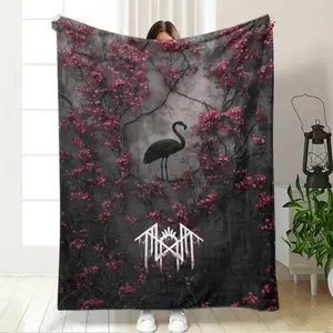 Sleep Token Flannel Blanket, Dark Floral Aesthetic, Lightweight Four Seasons Throw, Perfect for Friends, Family, Party Decor, Sofa, Bedroom, Living Room