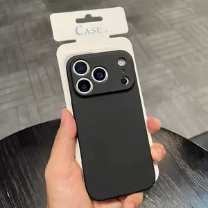 Classic Straight Edge Slim Soft TPU Black iPhone Case, Matte Finish Anti-Scratch Shockproof Protective Cover, Precise Cutouts Lightweight Anti-Fall Phone Case For iPhone 17 16 15 14 13 12 11 Pro Max Plus X XS XS Max, Fashion Slim Thin Case For Women Men