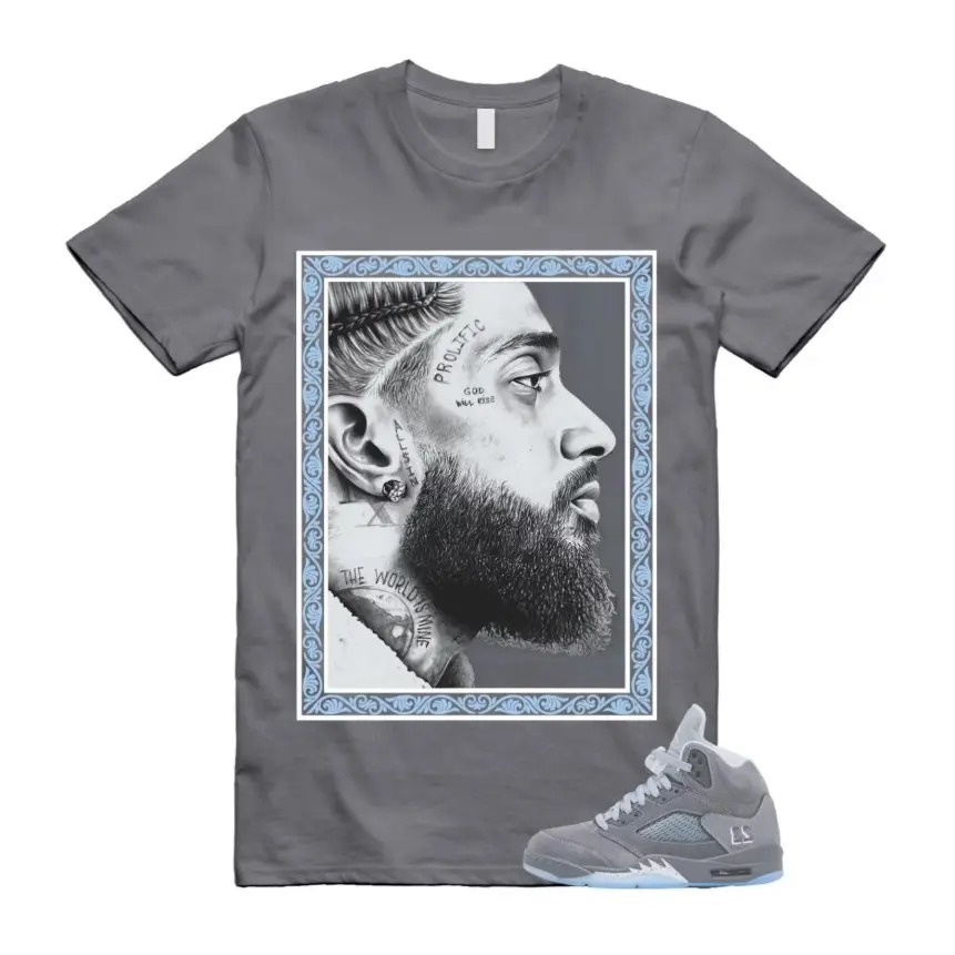 Wolf Grey Streetwear Tee, Cool Grey Outfit Shirt, Sneakerhead Streetwear Tee, Everyday Cotton Graphic T-Shirt, Gift for Sneaker Lovers