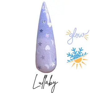 Lullaby- thermal dip powder, baby boy, baby shower nails
