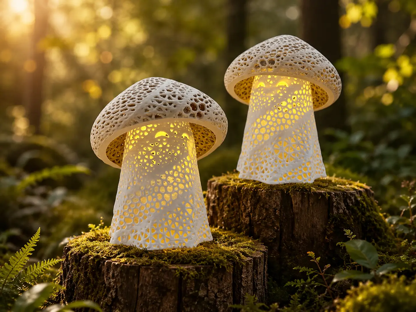 Mystic Ghost Shroom Lamp – 3D Printed Halloween Ornament