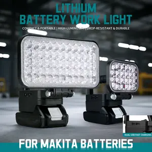 High-Luminosity Rechargeable LED Work Light - 2000 Lumen, 20W, Compact Portable Lamps for Mechanics, Construction (Home Improvement Lighting Accessory)