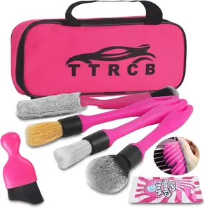 Car Detailing Cleaning Kit Interior Cleaner, Pink Car Accessories Essentials for Women,Car Detailing Brush Set, Car Cleaning Gel, Car Cleaning Supplies Tools Stuff for RV, SUV, Interior,Father's Day and Mother's Day Gifts