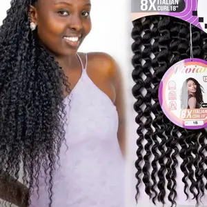 Vivian Italian Curl Braid Mesh 8X 18" Synthetic Hair Extensions for Natural Look