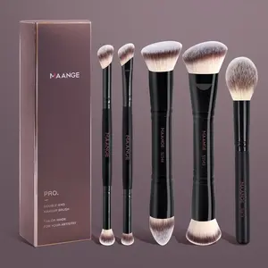 MAANGE 5pcs Makeup Brush Set, Foundation Brush Makeup Blending Brush Blush Contour Brush Concealer Brush Eyeshadow Brush Nose Shadow Brush Detail Brush, Professional Cosmetic Brushes for Foundation, Eyeshadow & Concealer Application, Beauty Tools