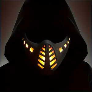 LED Cyberpunk Mask Full Face Breathable Sci-Fi Futuristic for Men Cosplay Photography Bar Club Party Supplies Gifts Halloween Music Festival Accessories