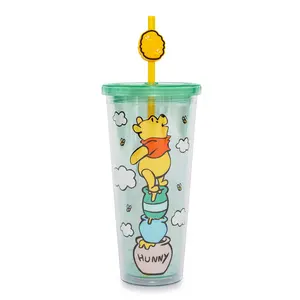 Disney Winnie the Pooh Hunny Pot Carnival Cup With Lid and Straw | Hold 24 Ounce Disney Winnie the Pooh Hunny Pot Carnival Cup With Lid and Straw | Hold 24 Ounce