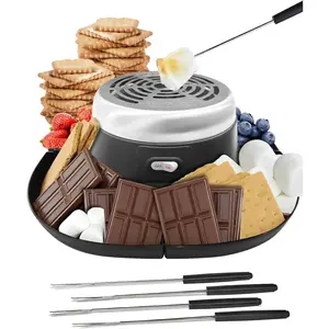 Flameless Tabletop Indoor Smores Maker Kit 120V, Movie Night Supplies Ideal for Housewarming Christmas Gifts