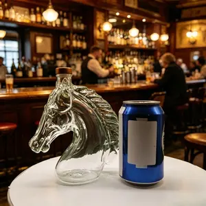 Handmade High Borosilicate Glass Bottle, Vintage Horse Head Shape, Whiskey, Brandy, Xo, Tequila Dispenser, Bar Decorative Item