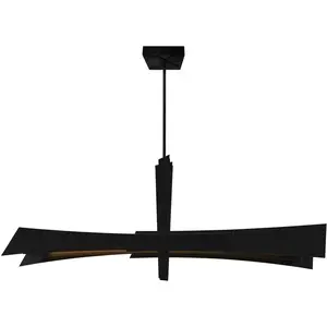 CWI Lighting Solara LED 72 inch Black Chandelier Ceiling Light 1717P72-101