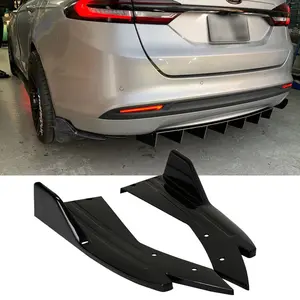 Glossy Black For Ford Fusion 2010-2020 Rear Bumper Diffuser Splitter Canards