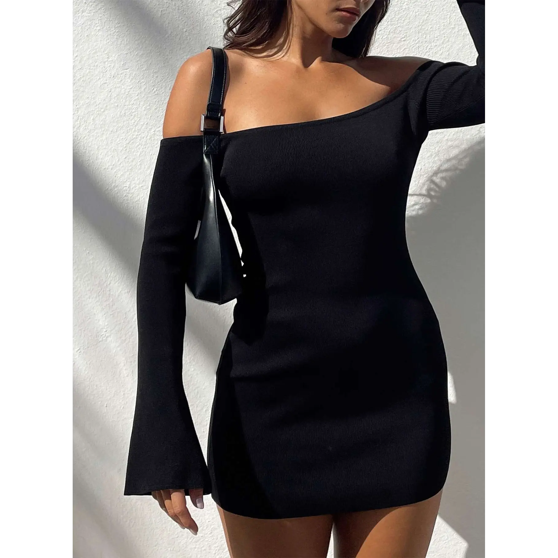 black tall mini dress CATERINA MINI DRESS