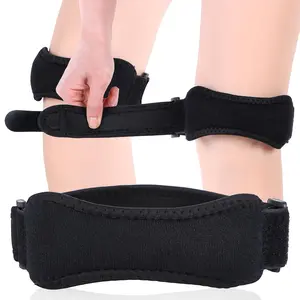 Patella Tendon Knee Strap, Nylon ~Patella Bands for Basketball, Soft Silicone Padded Patellar Support Brace Knee Stabilizer, Knee Strap for Running Jumpers Weightlifting Squats Meniscus Tear