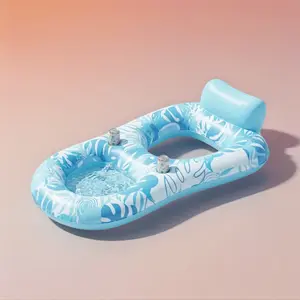Blue Maple Leaf Inflatable Floating Bed Summer Swimming Must