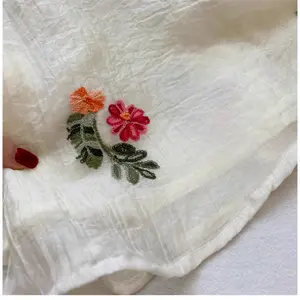 Summer New Arrival: Bohemian-Style Halter Neck Embroidered Dress Floral Embroidered Mesh Layered Sleeveless Dress for Girls Cute