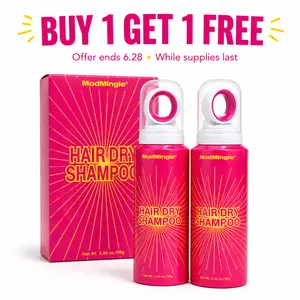 ModMingle Instant Dry Shampoo Spray, BOGO Deal, 2 Boxes 4 Bottles Total, Invisible Oil Absorbing Hair Refresher, Volumizing Texture Spray for Oily Hair, Travel Gym Work Essentials, 3.46 oz / 98 g Each