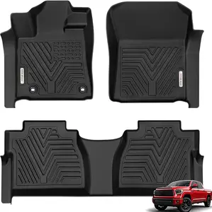 YITAMOTOR Custom Fit Floor Mats for Toyota Tundra 2014-2021 Crew Max Cab All Weather Protection Car Interior Kit with Manufacturer Warranty Car Interior Kit