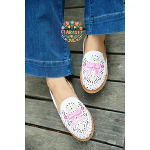 Coquette Bow Mexican Flats Huaraches White