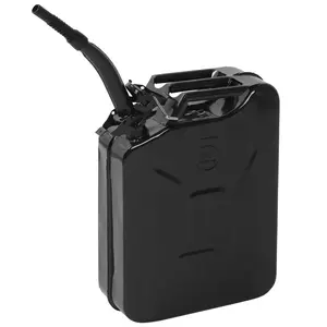 Iron 20L 0.6mm Oil Drum Black Portable Fuel Storage Can with Spout for Petrol Diesel High-Grade Material Durable Reliable