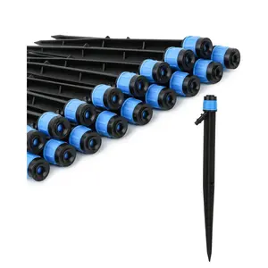 50 Pack Drip Irrigation Emitters Adjustable Irrigation Dripper 360  Full Circle  Water Flow Bubbler with Stake for 1/4 inch Irrigation Hose for Garden Greenhouse