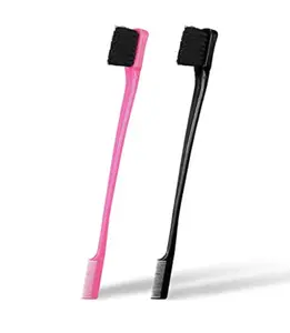 Magic Collection Boar Bristle  Edge Brush and Comb Grooms and Smooths Edges (Set of 2) Haircare Heatless  Edge Double-Sided Comb and Brush