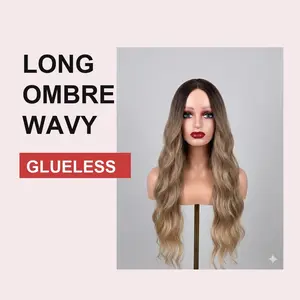 Long Ombre Wavy Lace Front Wig with Simulated Scalp - Paris Wave Series