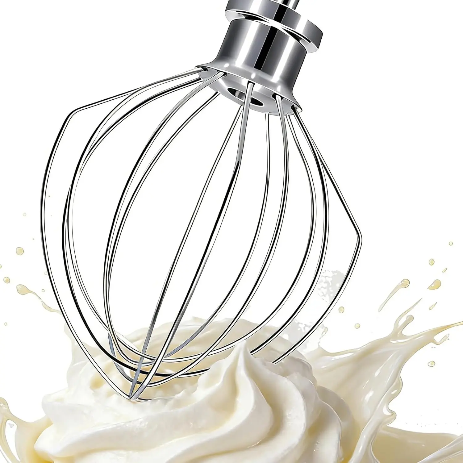 KN256WW Whisk Attachment for  6 Qt Bowl-Lift Mixers - Dishwasher Safe 6-Wire  Stainless Steel Whip - Heavy Duty for  Whipping Cream, Eggs, Mayonnaise & Cakes