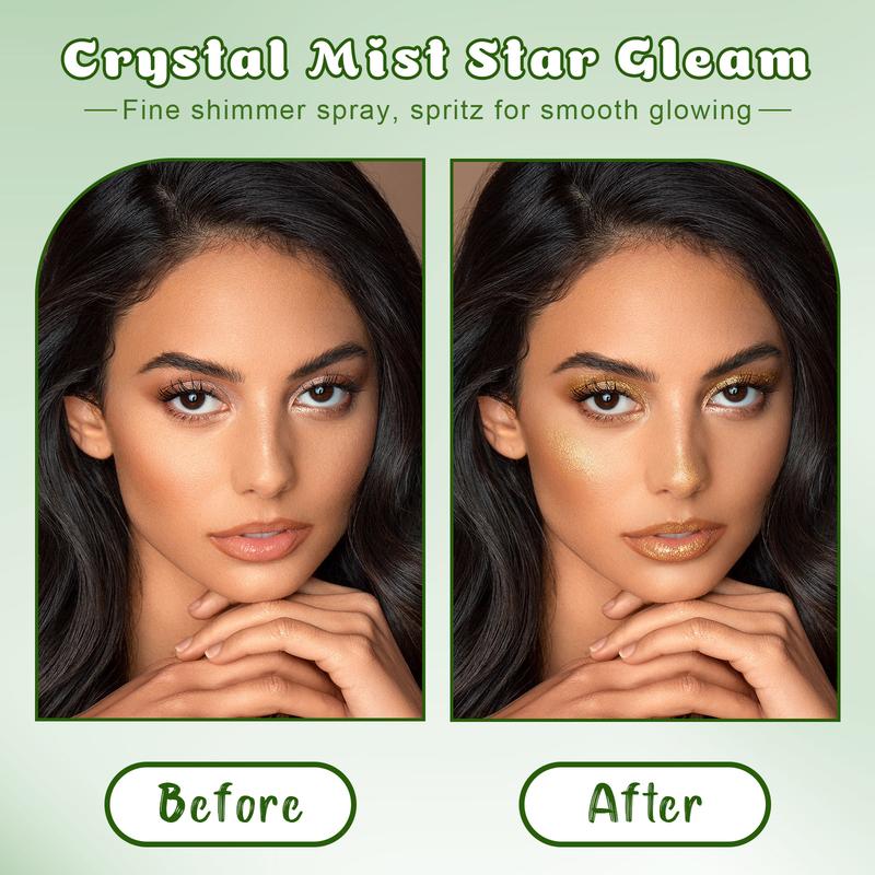 Hair and Body Glitter Spray，Not Sticky Sparkle Body Highlighter，for Clothes, Festival Rave Prom Loose Sparkle