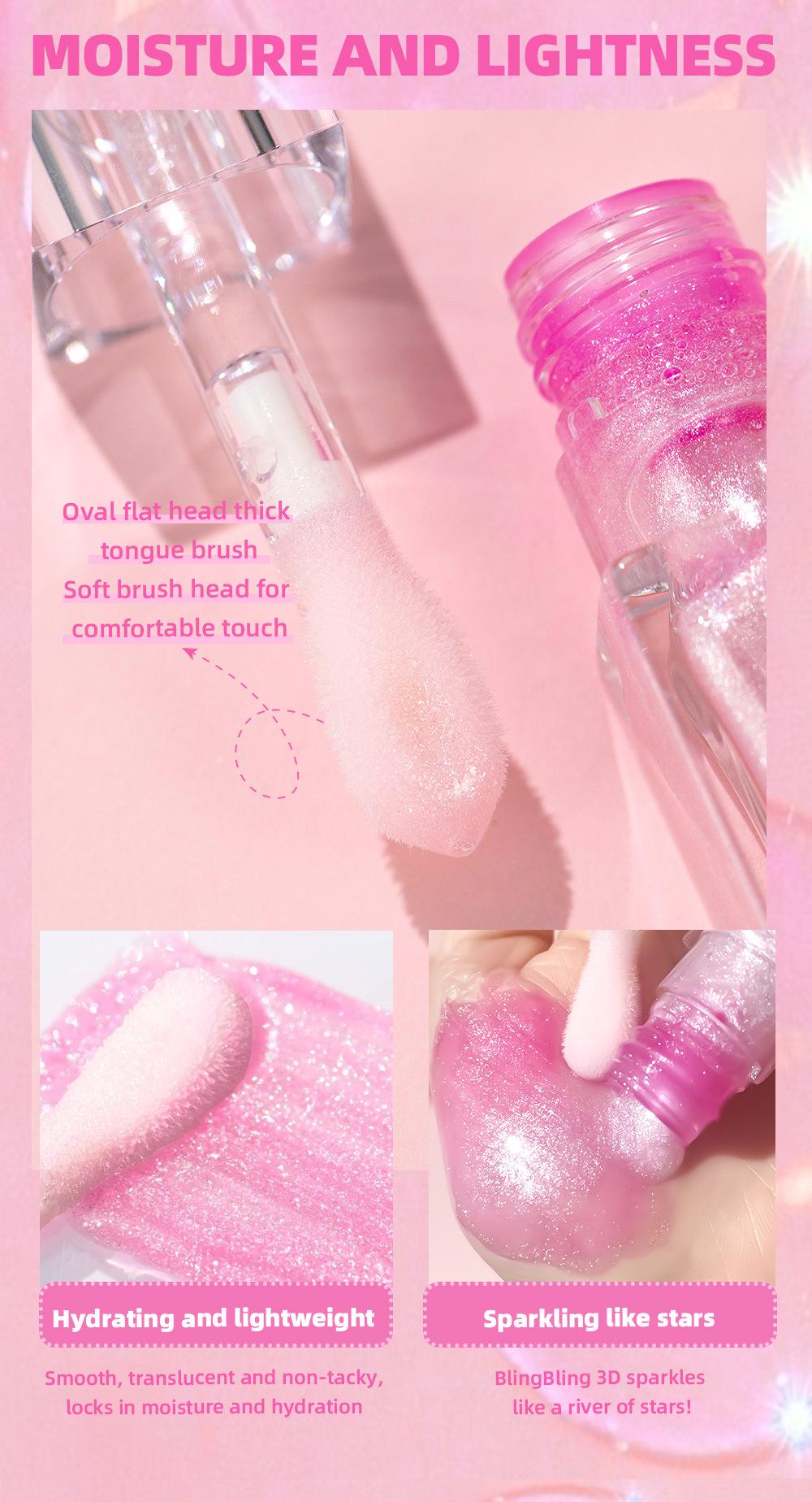 Shimmery Glossy Lip Gloss - Heat-Reactive Color Change, Temperature Glossy Shimmer Lip Tint Moisturizing & On-the-Go Friendly