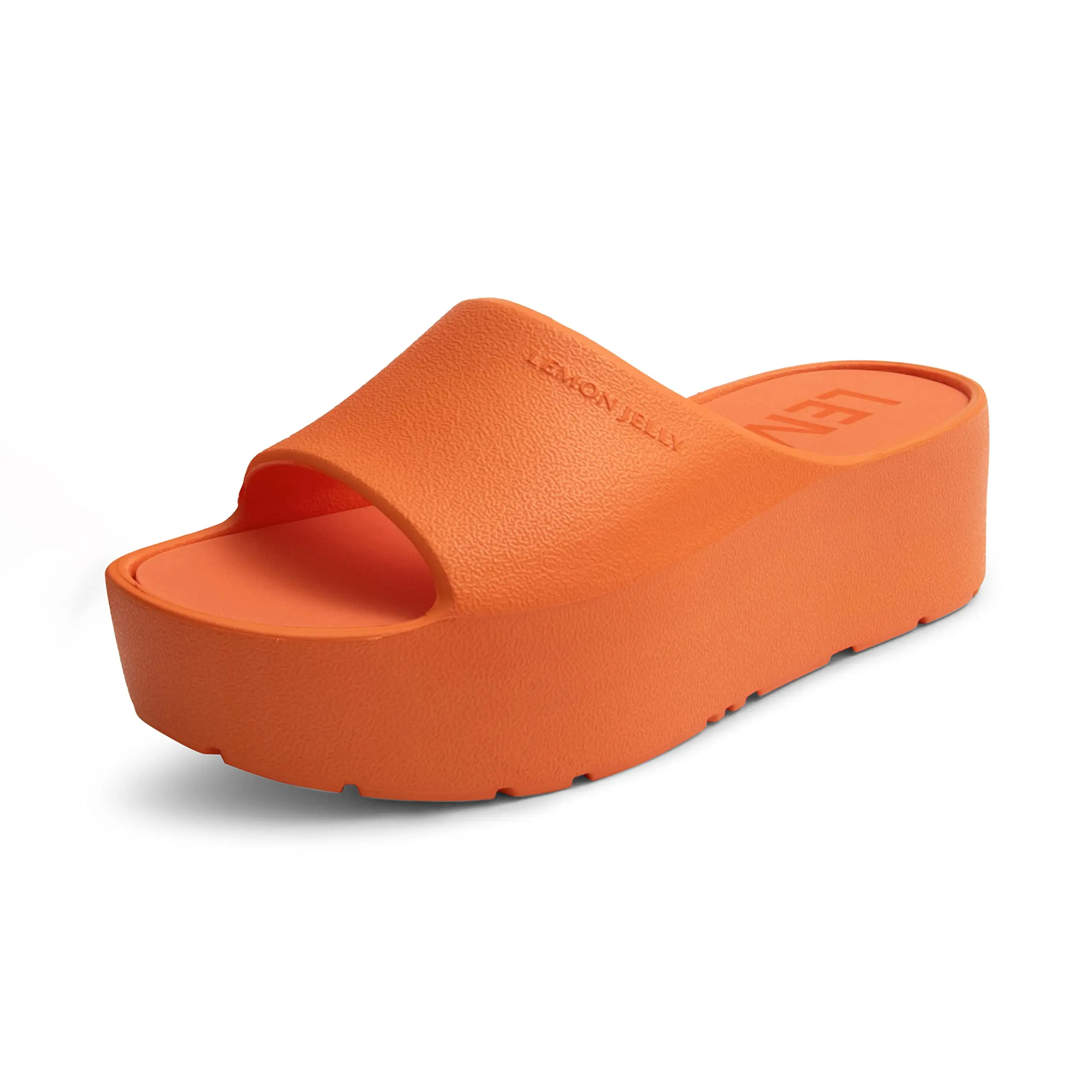 Lemon Jelly Women's Platform Sandals - Cute Water-Friendly Comfort Wedges for the Beach or Casual Wear - Super Lightweight Slip-On Flip Flops for Ladies - Versatile, Chunky Summer Slides, Tangerine,
