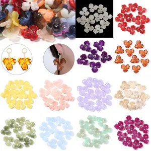 10pcs/lot Two-tone Flower Acrylic Spacer Beads Petal Loose Beads For Jewelry Making DIY Necklace Bracelet Accessories