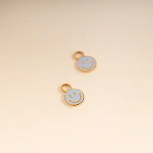 Smiley Huggie Hoop Charms