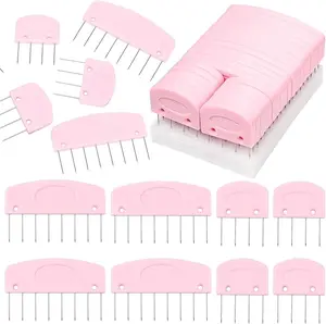 Knit Blocking Pins Kit, 25 Pcs Pink Color Knit Block Combs, Knit Block Combs for Blocking Knitting, Crochet, Lace or Needlework Projects,Knitting Block Tool for Blocking Mats