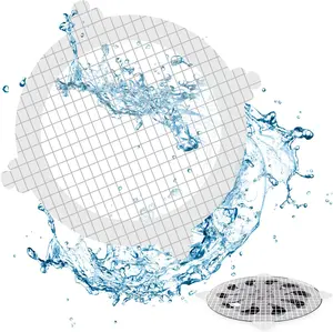 50-Pack Disposable Shower Drain Hair Catcher Mesh Stickers – Universal Stick-On Drain Protector for Human & Pet Hair in Shower, Tub, Kitchen & Sink