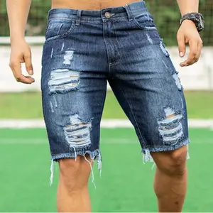 Men’s slim-fit fashionable blue denim streetwear shorts with pockets — available in beige; regular fit; suitable as a gift for a dad; tropical style