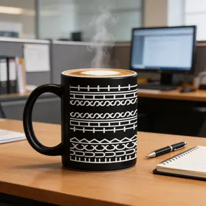 Minimalist Black Coffee Mug 11oz, Secret Message Funny Cup for Men, Sarcastic Coworker Desk Gifts