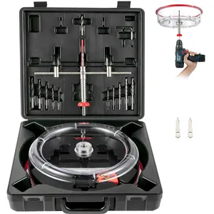 fathersdaygift  VEVOR Adjustable Hole Saw Cutter Kit, 1-5/8 to 11-13/16 (40-300 mm), Recessed Hole Saw with PC Dust Shield, Two Replaceable Pilot Drill Bits, for Recessed Lights, Ceiling Speakers, Vent Holes