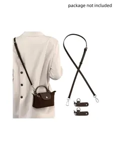 3-Piece Set Genuine Leather Bag Straps, Purse Straps Replacement, Leather Handbag, Crossbody Shoulder Strap Kit,  Adjustable straps for Mini Longchamp & Tote Bag, DIY Handbag Accessories for women, gifts for women