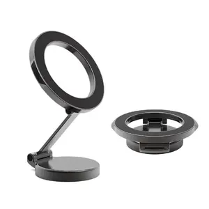 Zinc Alloy Magnetic Car Mount Dashboard Universal Adhesive Fixed Multi-Angle Adjustable Foldable Phone Holder
