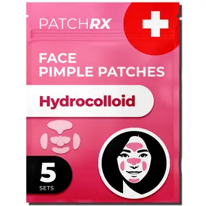 PatchRx Full Face Pimple Patches (5 Sets), Reduce Pimples On Whole Face Overnight, Hydrocolloid Acne Mask, Pimple Patches, Large Acne Patches, Full Hydrocolloid Mask
