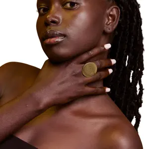 Mwanzo Unisex Large Disc Statement Fashion Ring - Costume Jewelry Accessory