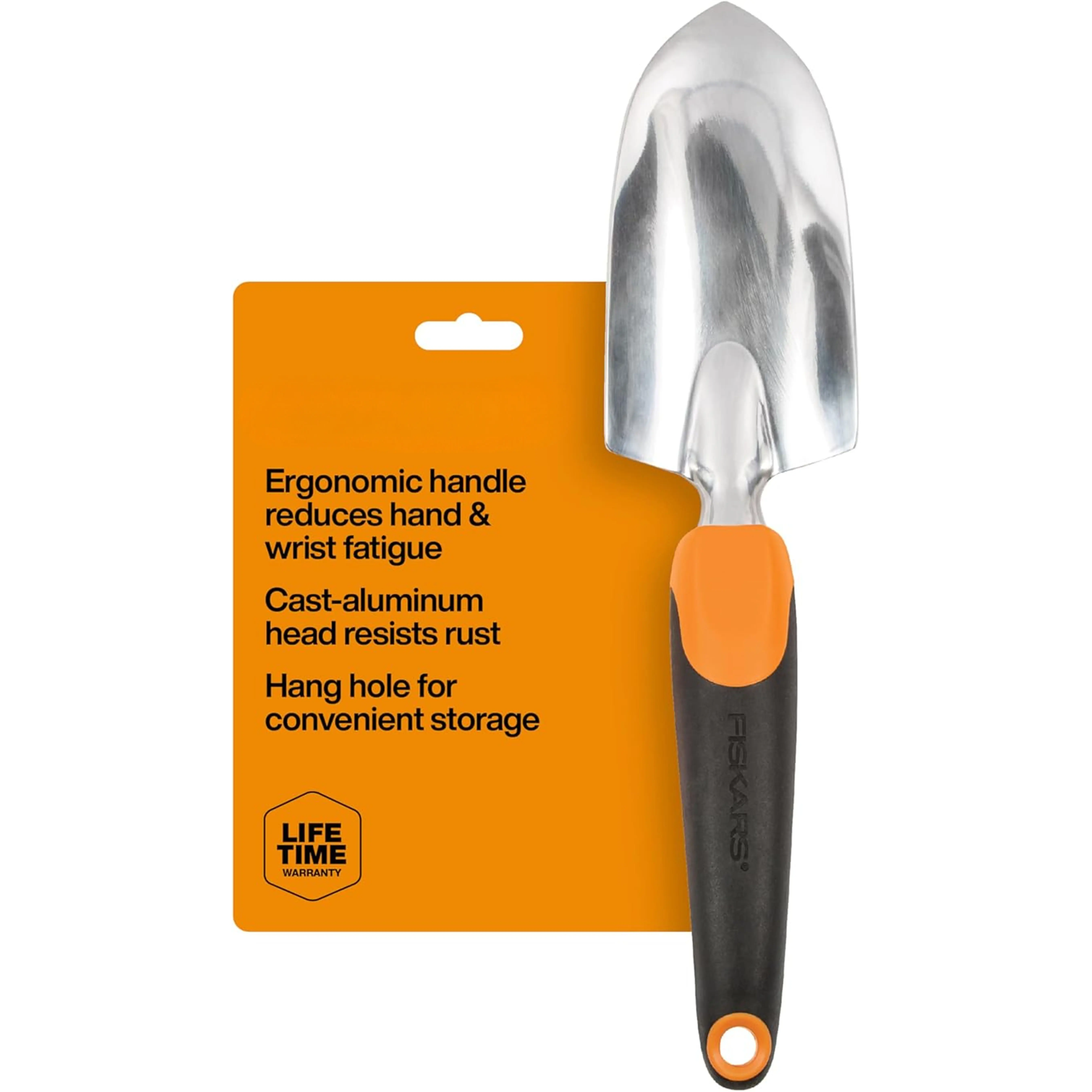 Trowel, Heavy Duty Gardening Hand Tool with Hang Hole, For Digging and Planting, Rust Resistant Cast Aluminum, Ergonomic Handle and Comfort Grip, Gardening Tools for Yard