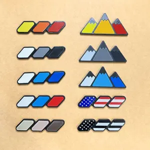 Tri-Color Grille Badge Emblem for Toyota Tacoma 4Runner Tundra Sequoia RAV4 Highlander – Front Grill Decoration Accessory