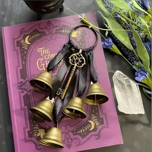 Witch Bell Door Handle Hook, Home Protection Decorative Hanging Ornament Accessory, Living Room Bedroom Window Sill Decoration, Halloween