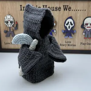 Crochet Reaper Gear Shift Hoodie, Funny Gear Shift Cover, Universal Automatic Shift Knob Hoodie Cover for Automotive Car Interior Accessories