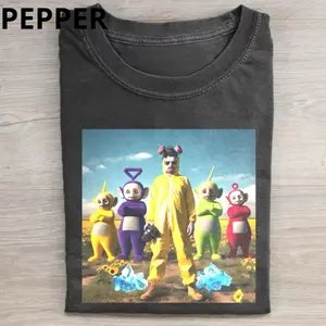Vintage Walter White Take A Photowith Teletubbies Graphic Tee, Let Him Cook Funny Shirt, Breaking Bad Movie Shirt, Teletubbies Movie Shirt, Funny Graphic Tee, Movie Parody Tshirt, Movie Lovers Shirt, Cartoon Shirt